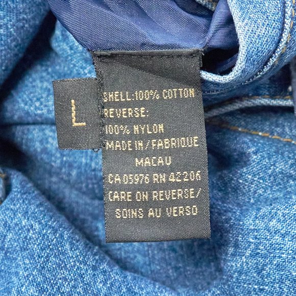 International Denim Men's Reversible Denim Nylon Jacket, Size L. Made in Macau - Picture 10 of 10